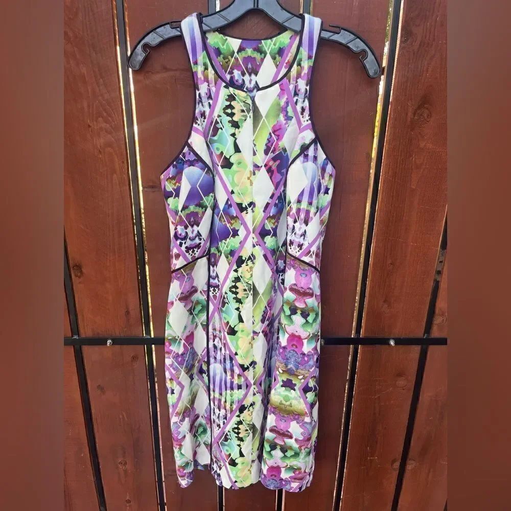 Milly Multicolor Sheath cut out back dress size 12